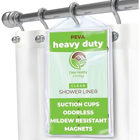 Zenna Home 70 x 72 in. PEVA Heavy Weight Shower Liner, Clear ZE572496